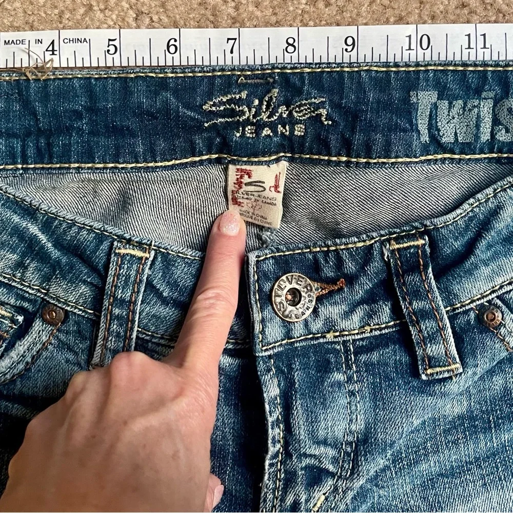 Women's Blue Jeans Silver Twisted 27/33 L - Picture 5 of 6